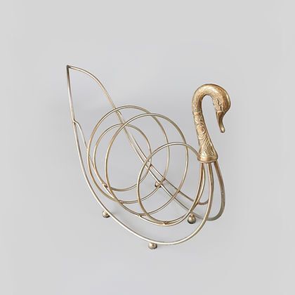 Mid Century Swan Magazine Rack By Maison Jansen photo furniture
