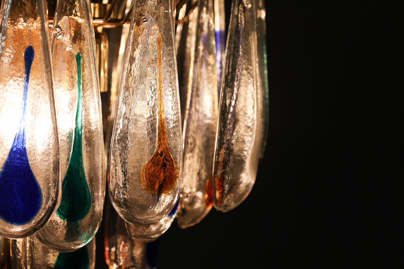 La Murrina Glass Chandelier, Italy, 1980s. photo for sale