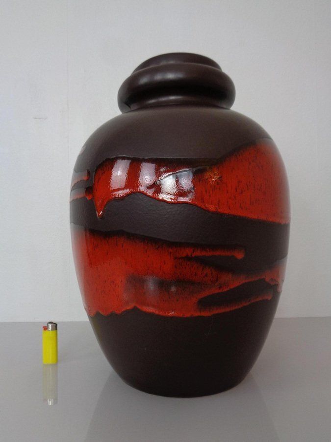 Large Pop Art Model 286 42 Vase In Glazed Lava Ceramic From Scheurich, Germany, 1970s photo vinterior