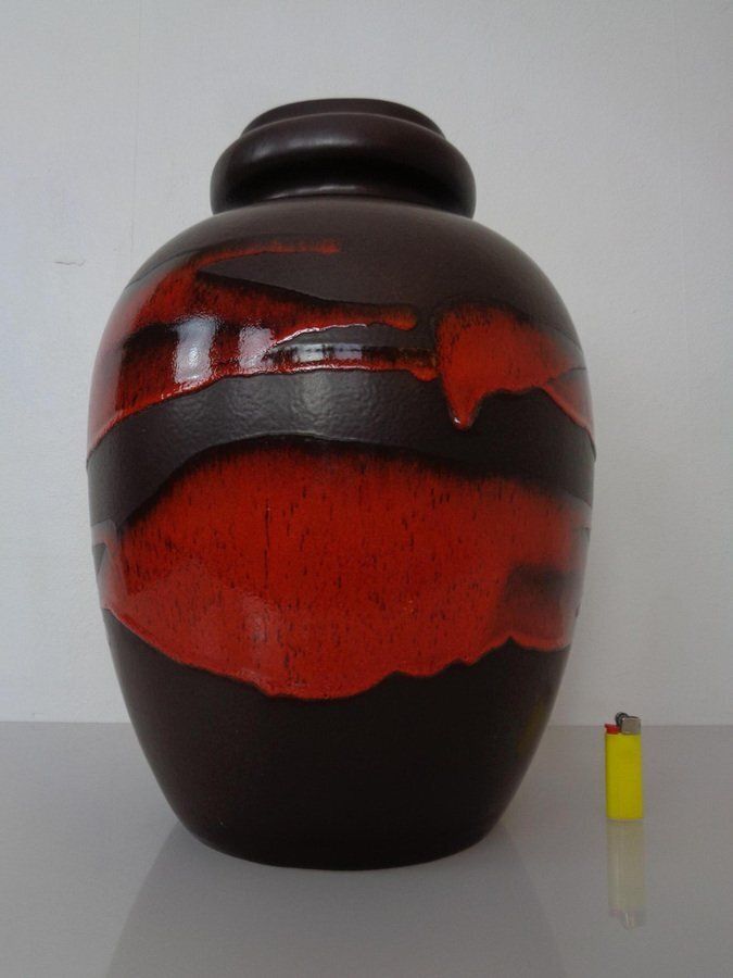Large Pop Art Model 286 42 Vase In Glazed Lava Ceramic From Scheurich, Germany, 1970s photo vintage