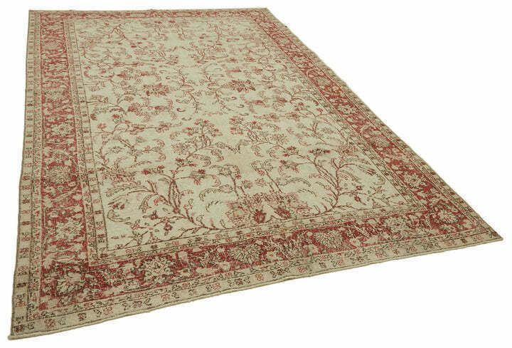 7x10 Beige Turkish Vintage Area Rug photo furniture