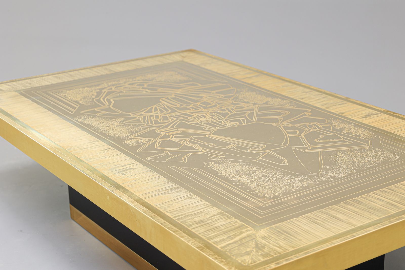 Brass Etched Coffee Table By Lova Creation, Belgium, 1980s. photo 3429.0