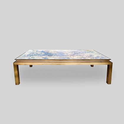 Vintage Franse églomisé glazen salontafel, jaren 1960 photo vintage