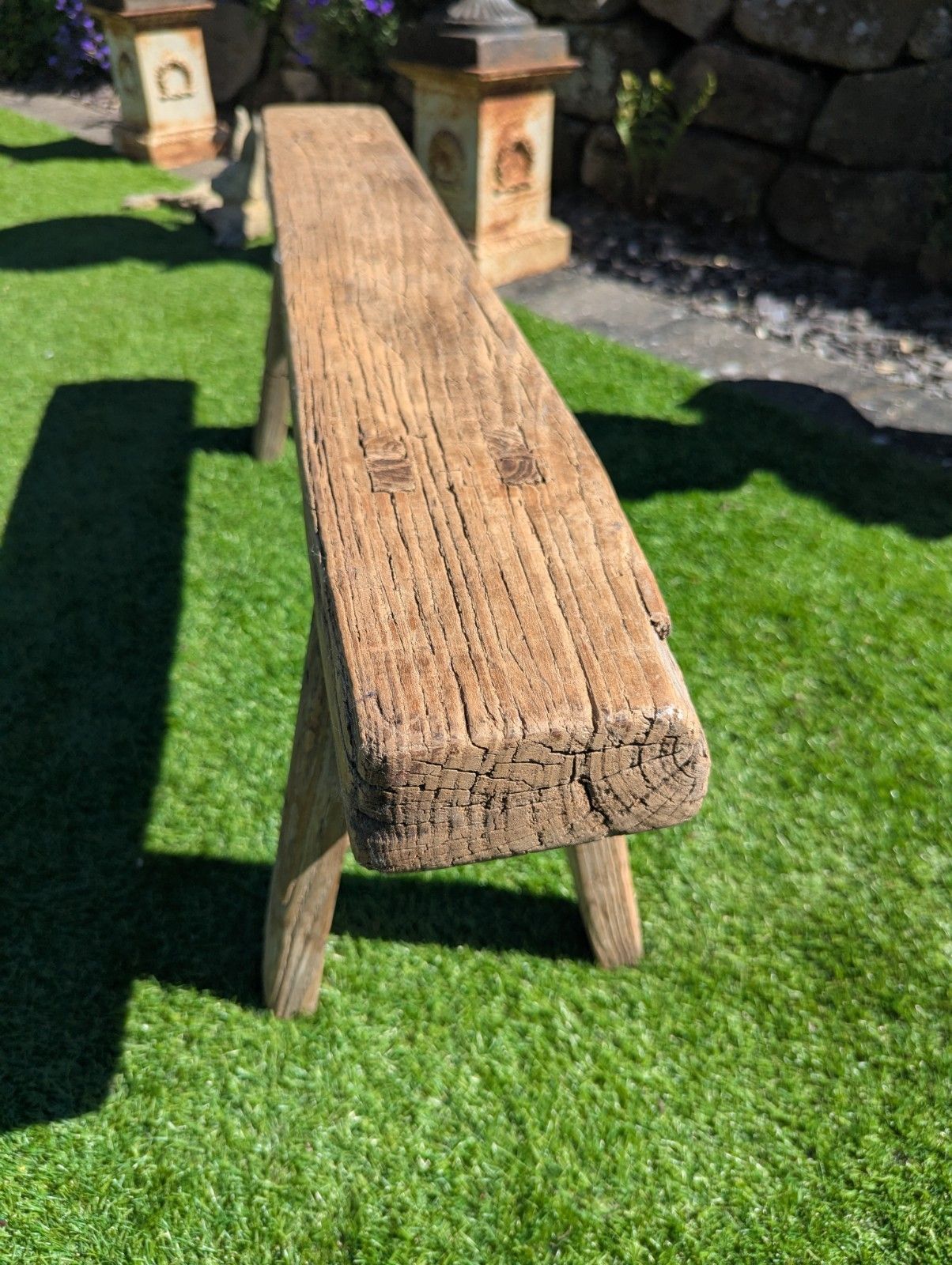 Table/banc vintage en orme récupéré rustique, livraison disponible 0319. photo vintage