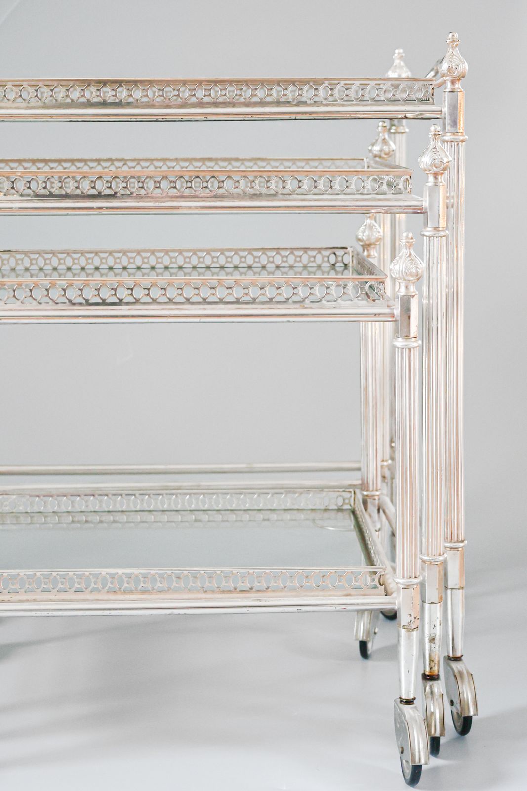 photo furniture French Neoclassical Style Nest Of Bar Carts, 1960s.