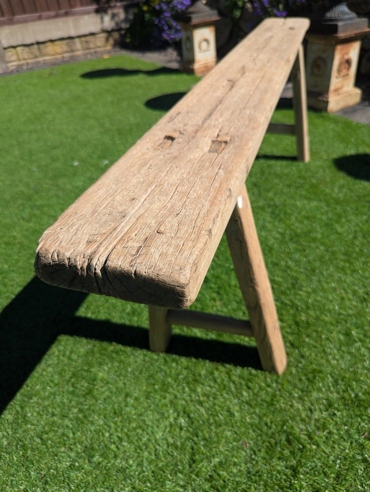 Table/banc vintage en orme récupéré, rustique, A.O.L - Livraison disponible 0320 photo 265.0