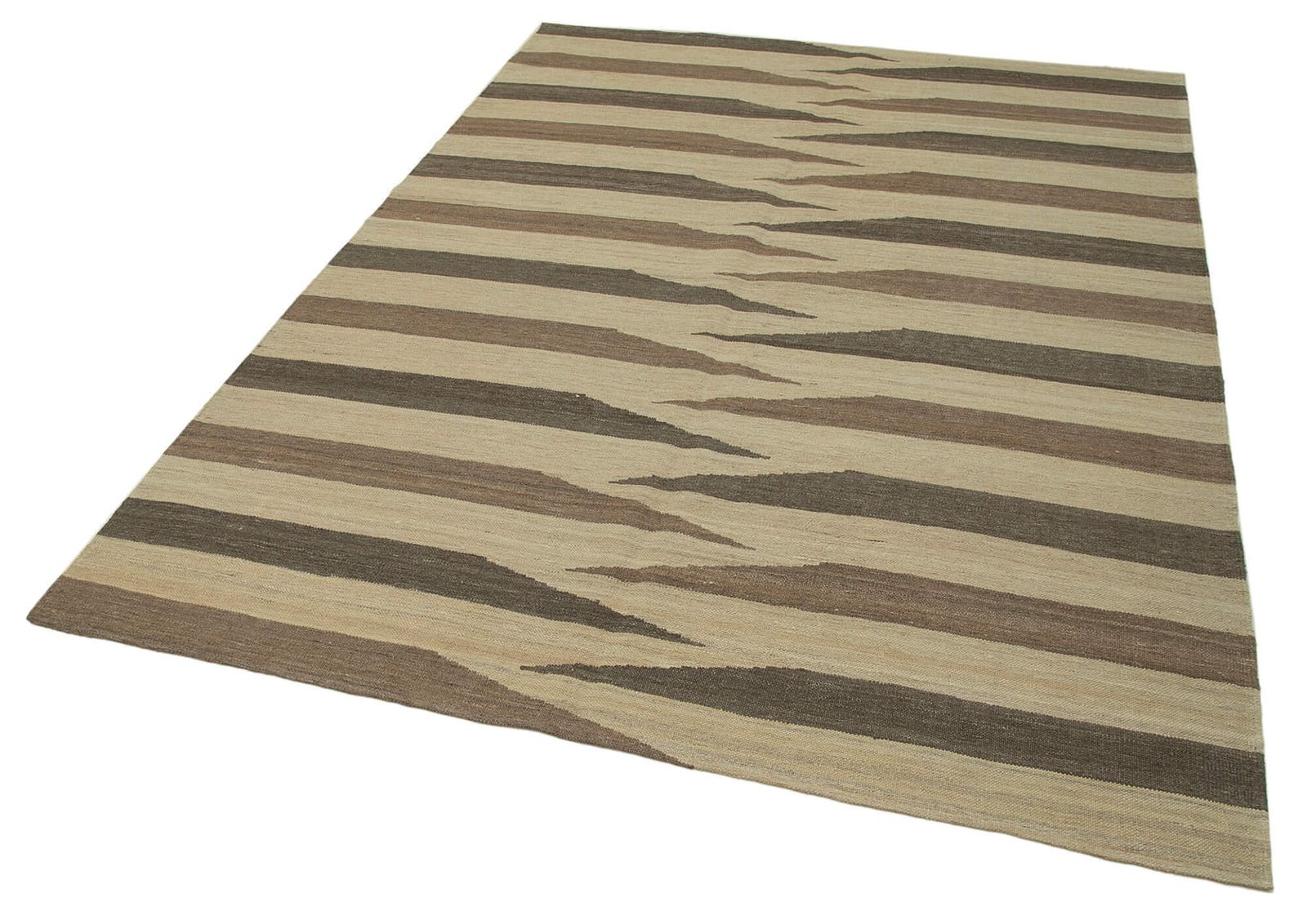 6x8 Beige Hedendaags Kilim Vloerkleed 30105 photo for sale