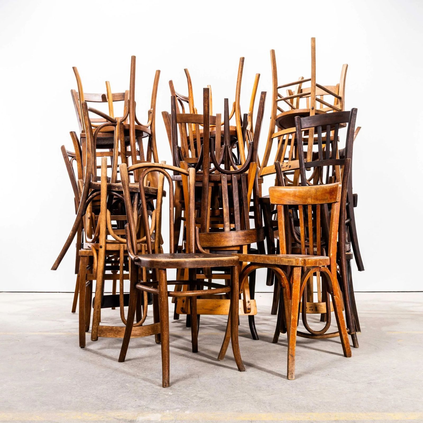 1950’s Harlequin Mixed Standard Pub Dining Chairs – Set Of Thirty