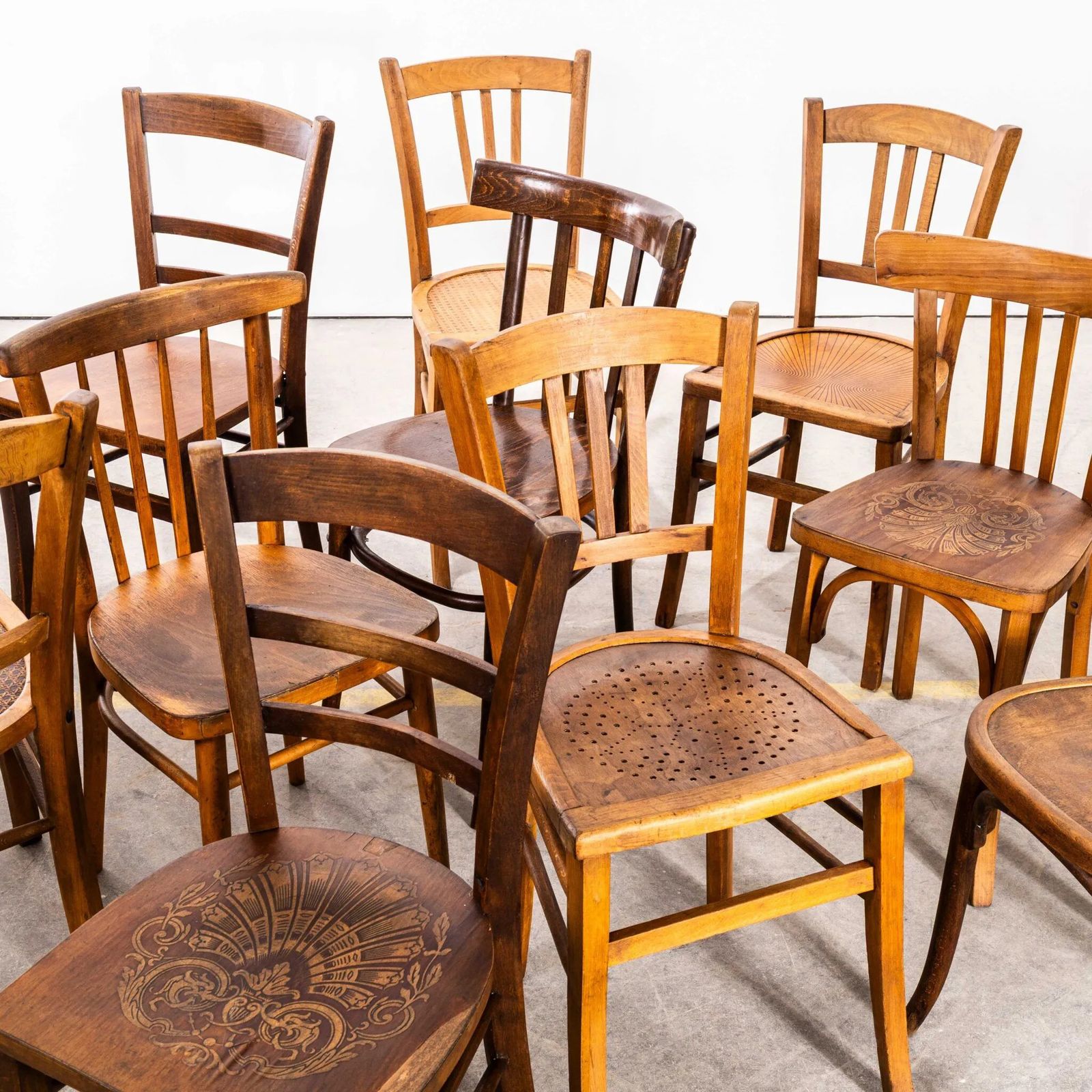 Furniture 1950’s Harlequin Mixed Standard Pub Dining Chairs – Set Of Thirty photo