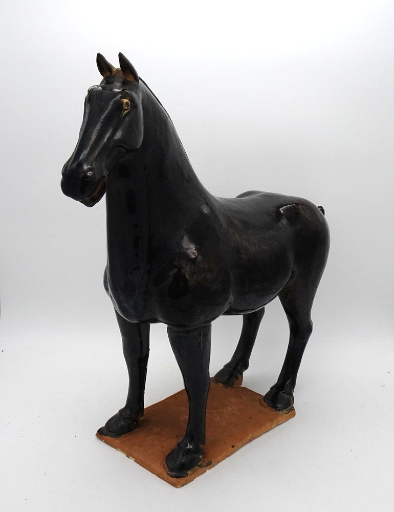 Large Chinese Terracotta Ceramic Tang Horse, 1970s photo vinterior