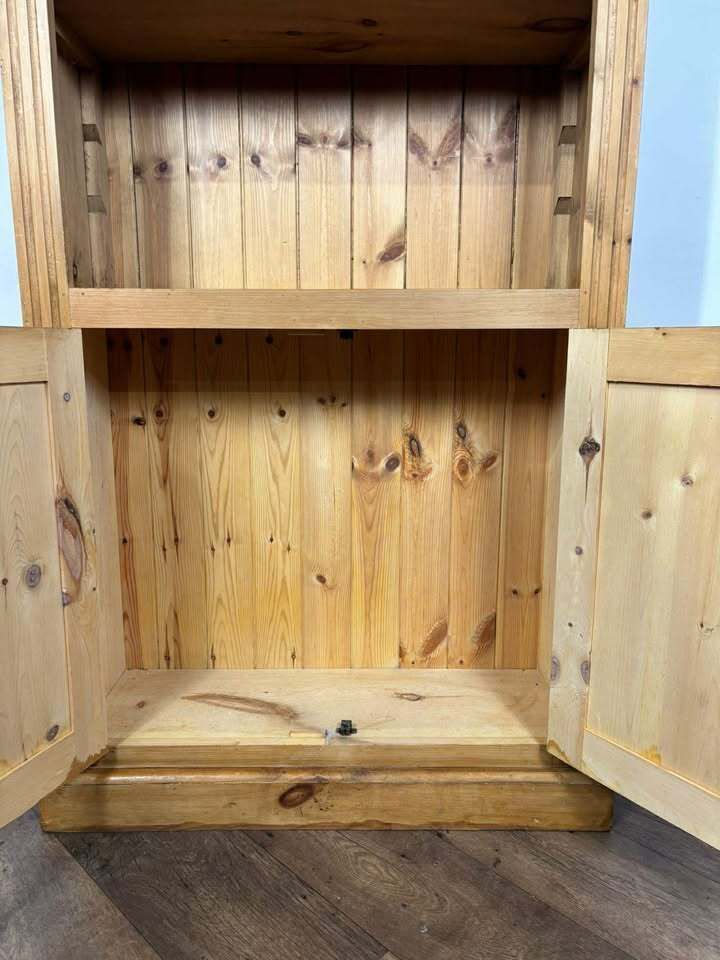 Modern Solid Pine Waxed Bookcase photo vintage