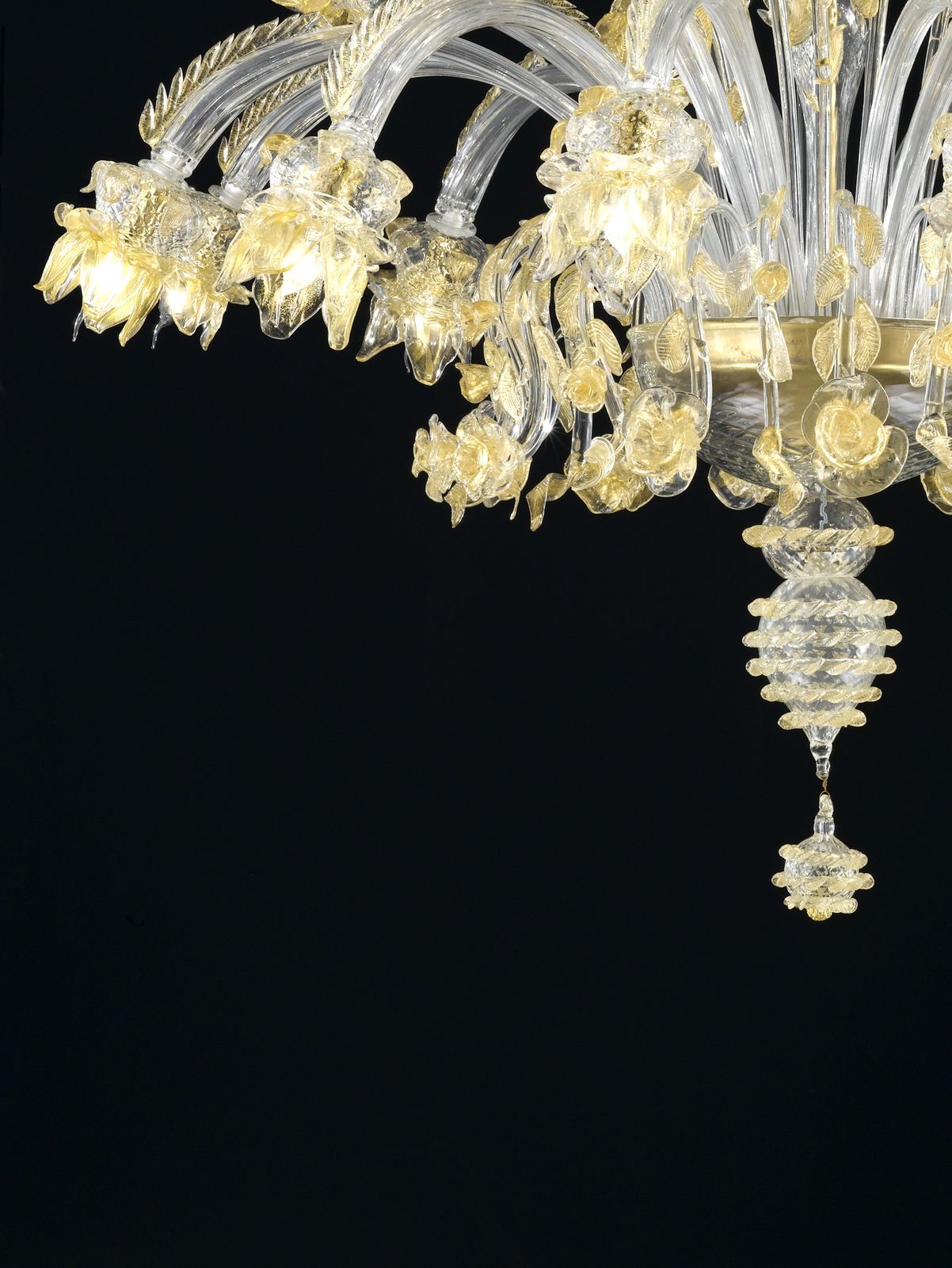 Huge Luxury Italian Chandelier With Flowers And Leaves Murano Glass photo buy