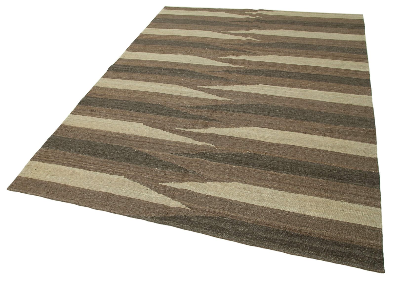 6x8 Brown Contemporary Kilim Rug   30107 photo for sale