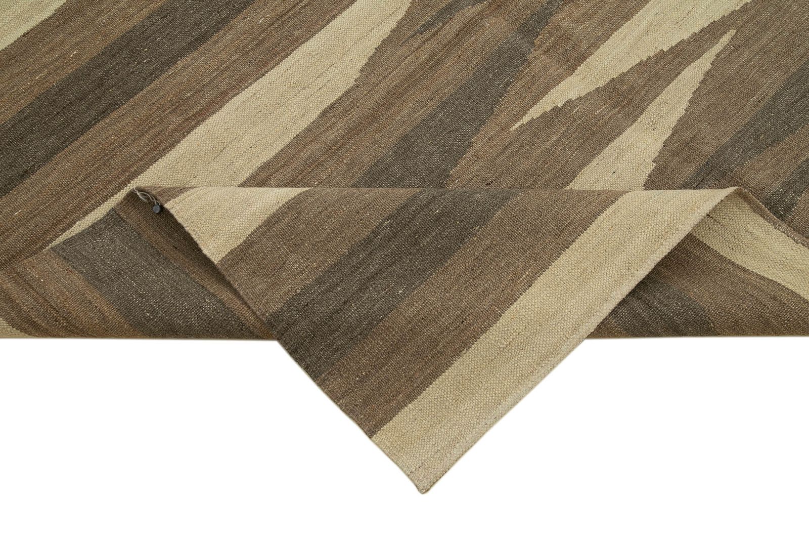 Tapis Kilim contemporain brun 6x8   30107 photo vinterior