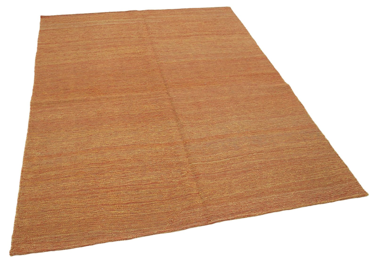 5x7 Orange Contemporary Kilim Rug photo furniture