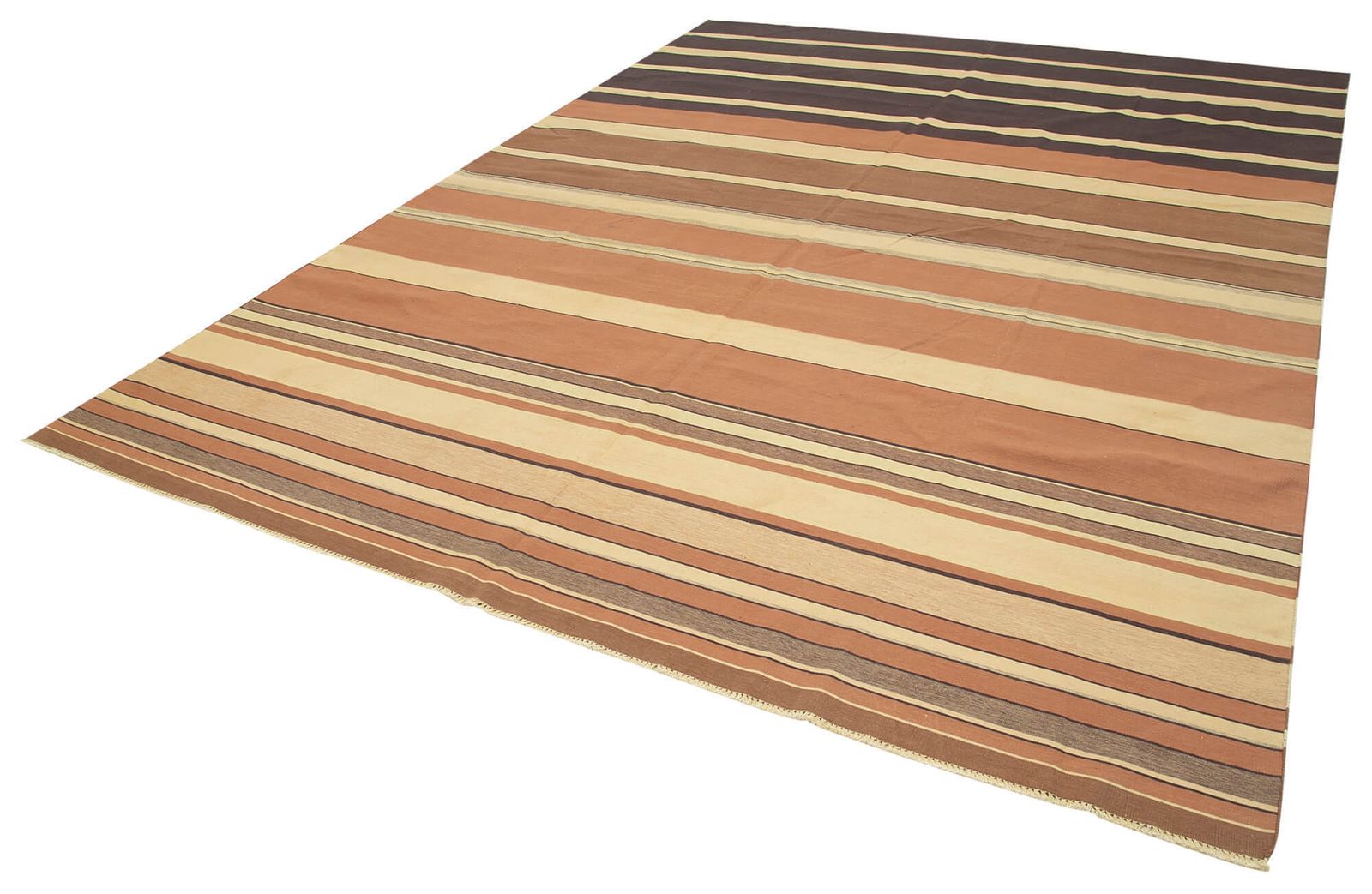 Tapis Dhurrie brun 9x12 photo for sale