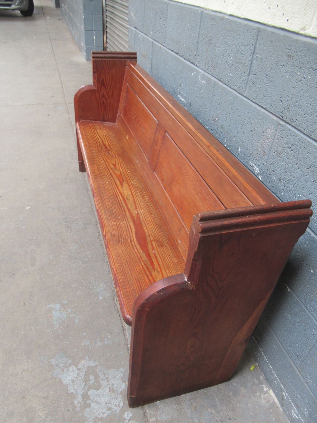 A   Victorian    1880s   Pitch Pine Pew Bench Seat photo buy