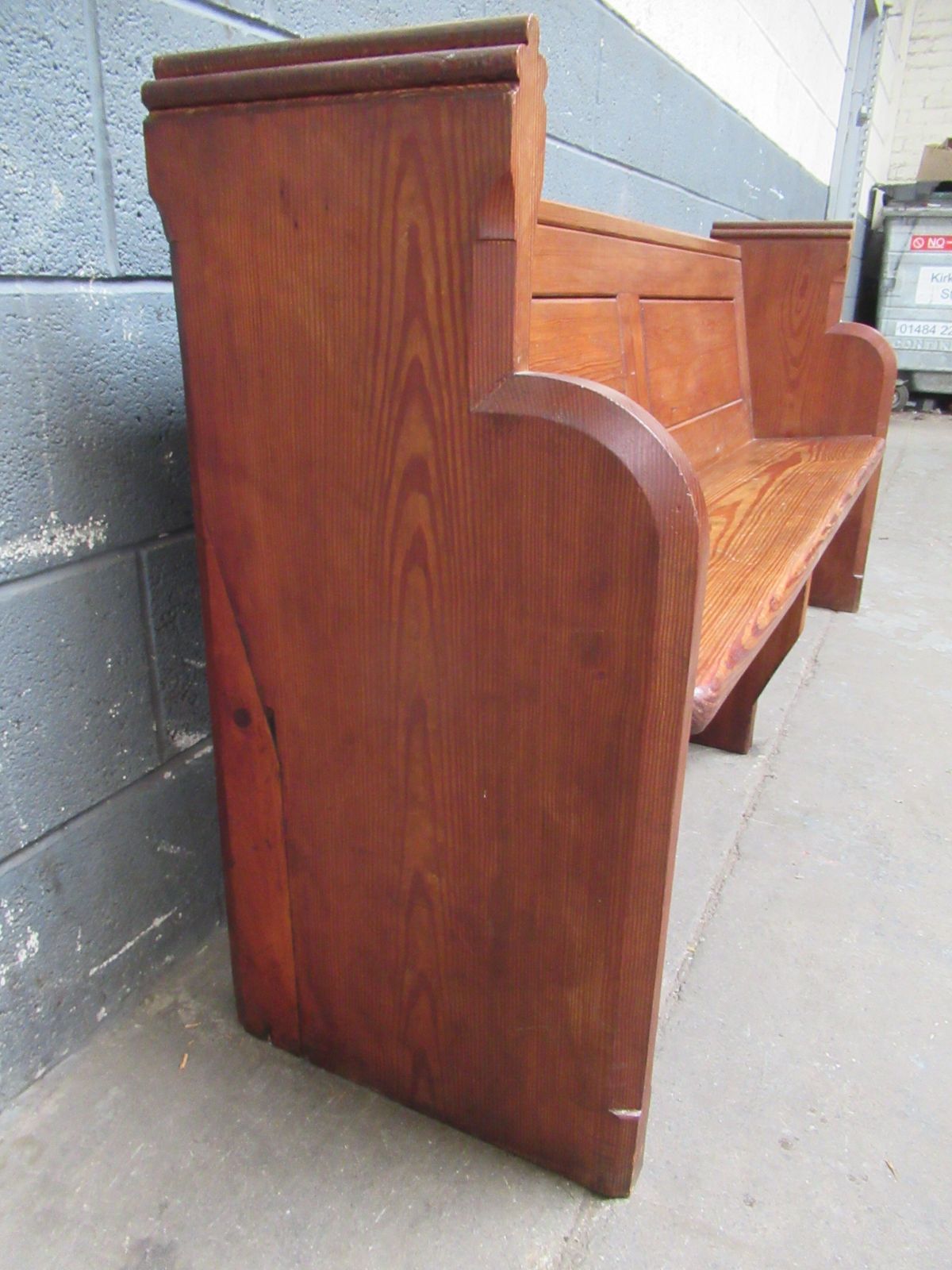 A   Victorian    1880s   Pitch Pine Pew Bench Seat photo vintage