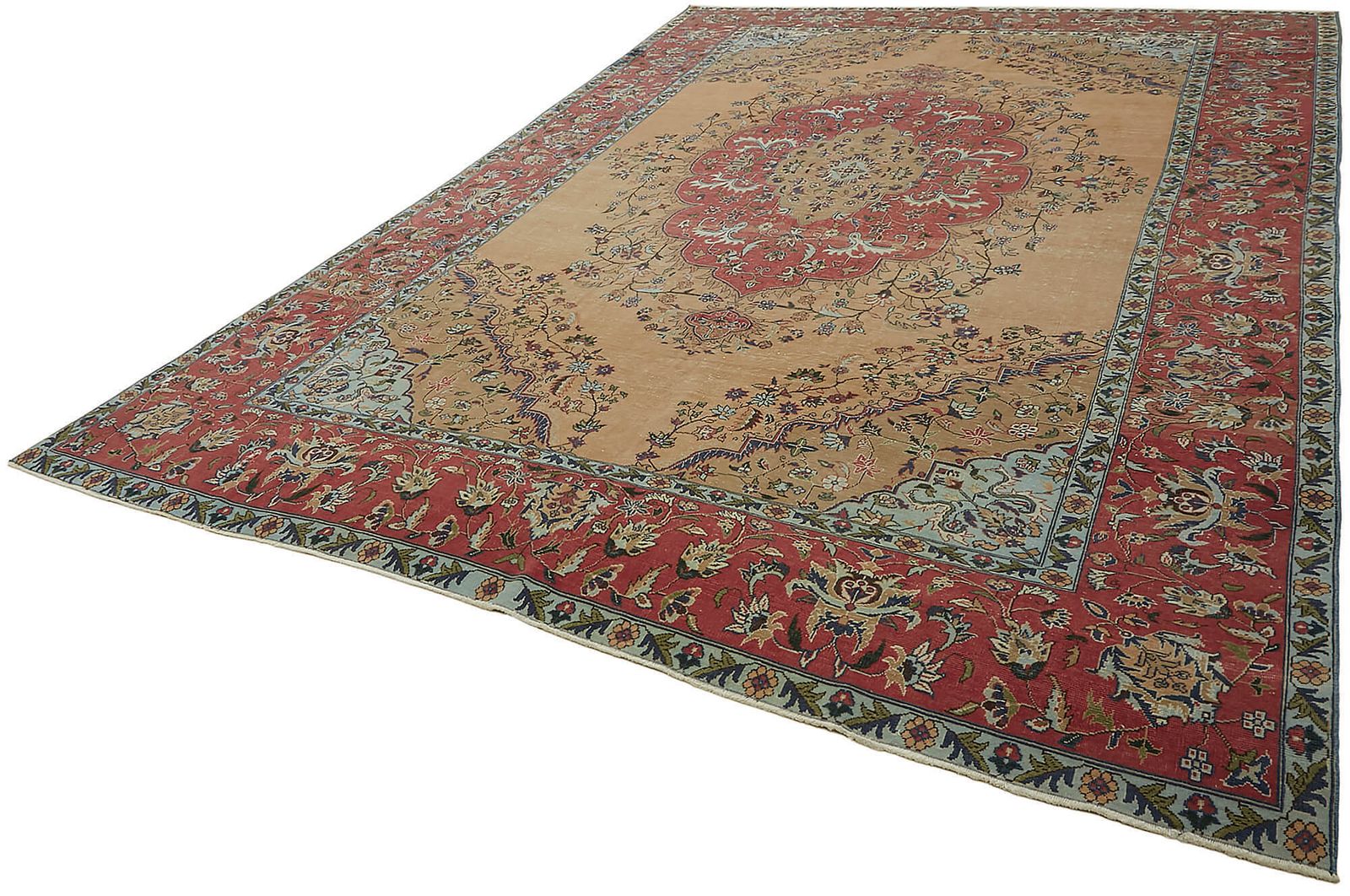 Tapis vintage grand format beige, 10x13 photo for sale