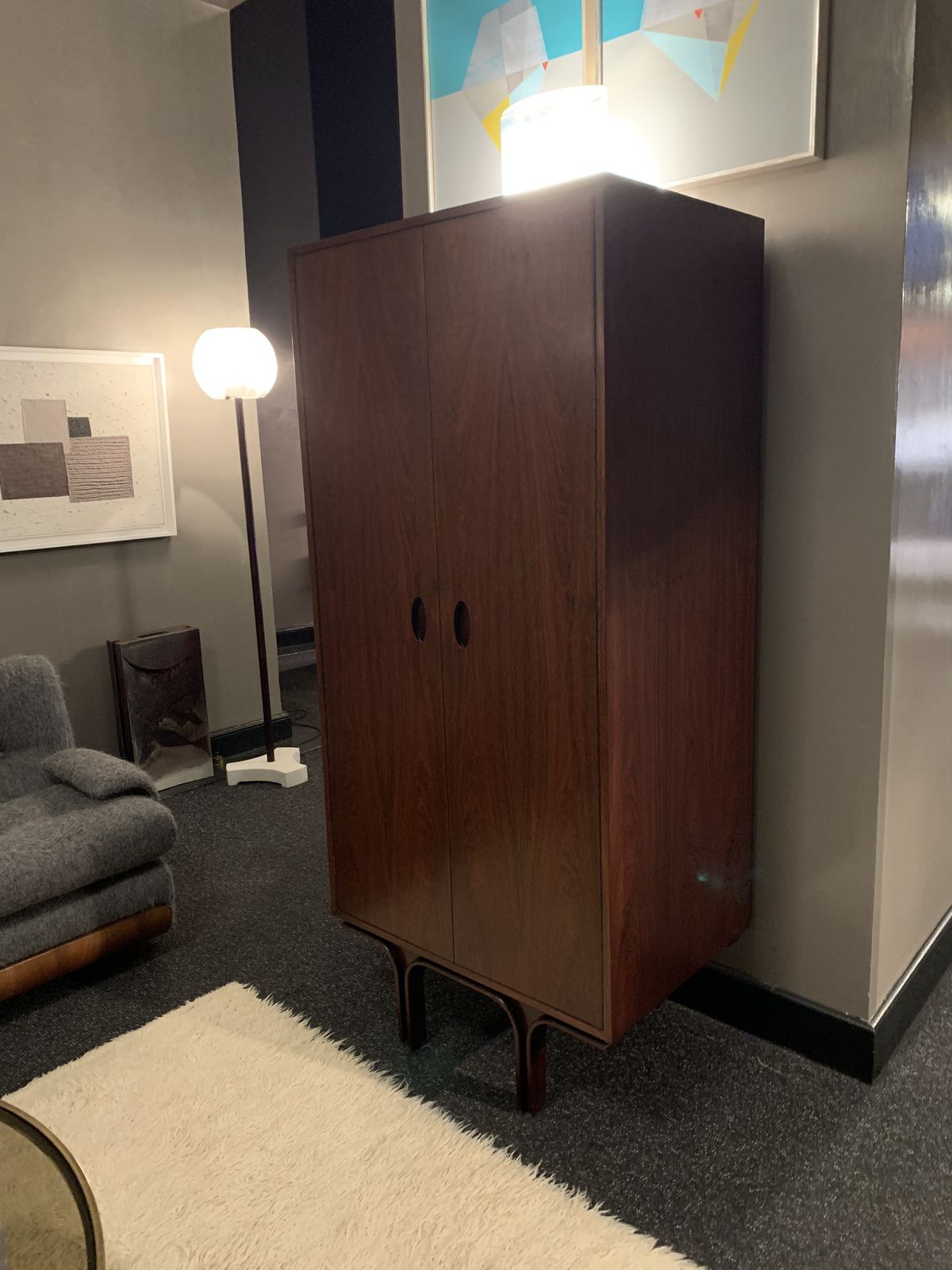 Gianfranco Frattini, Rosewood Armoire For Bernini, Italy 1960s photo vintage