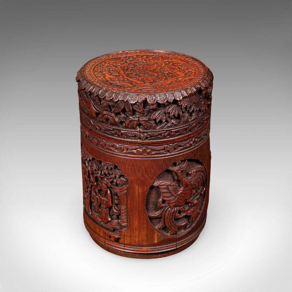 Antique Handmade Spice Pot, Oriental, Carved Bamboo, Treen, Kitchen, Art Deco Antique Handmade Spice Pot, Oriental, Carved Bamboo, Treen, Kitchen, Ar
