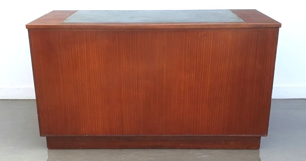 A Mid Century Art Deco Solid Mahogany And Teak Ministry Style Desk photo 525.0