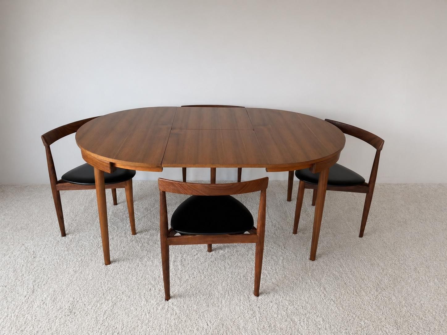 Roundette Teak Extendable Dining Set By Hans Olsen For Frem Røjle, Denmark 1960s photo vintage