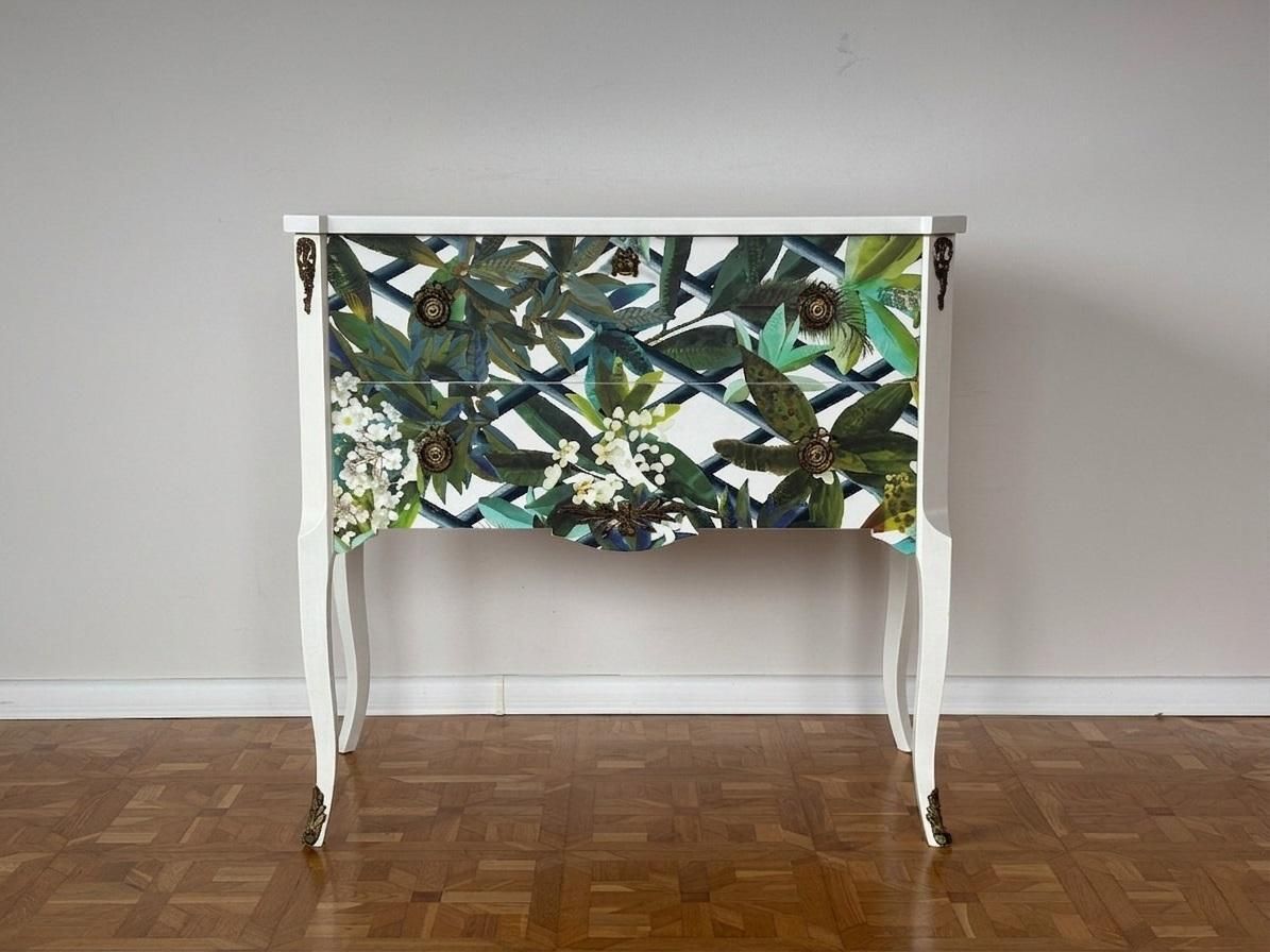 Gustavian Chest With Christian Lacroix Print photo furniture