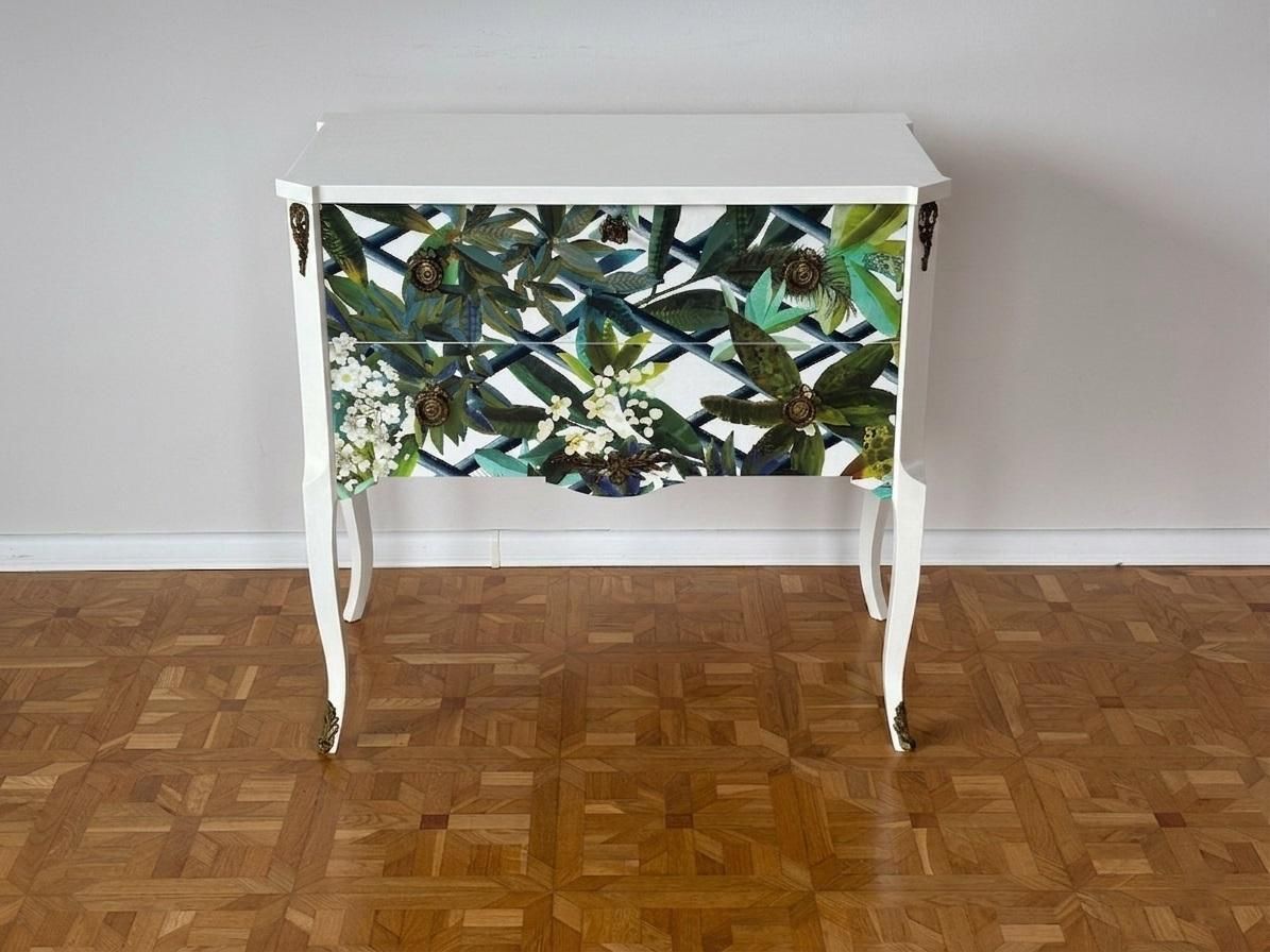 Gustavian Chest With Christian Lacroix Print photo for sale