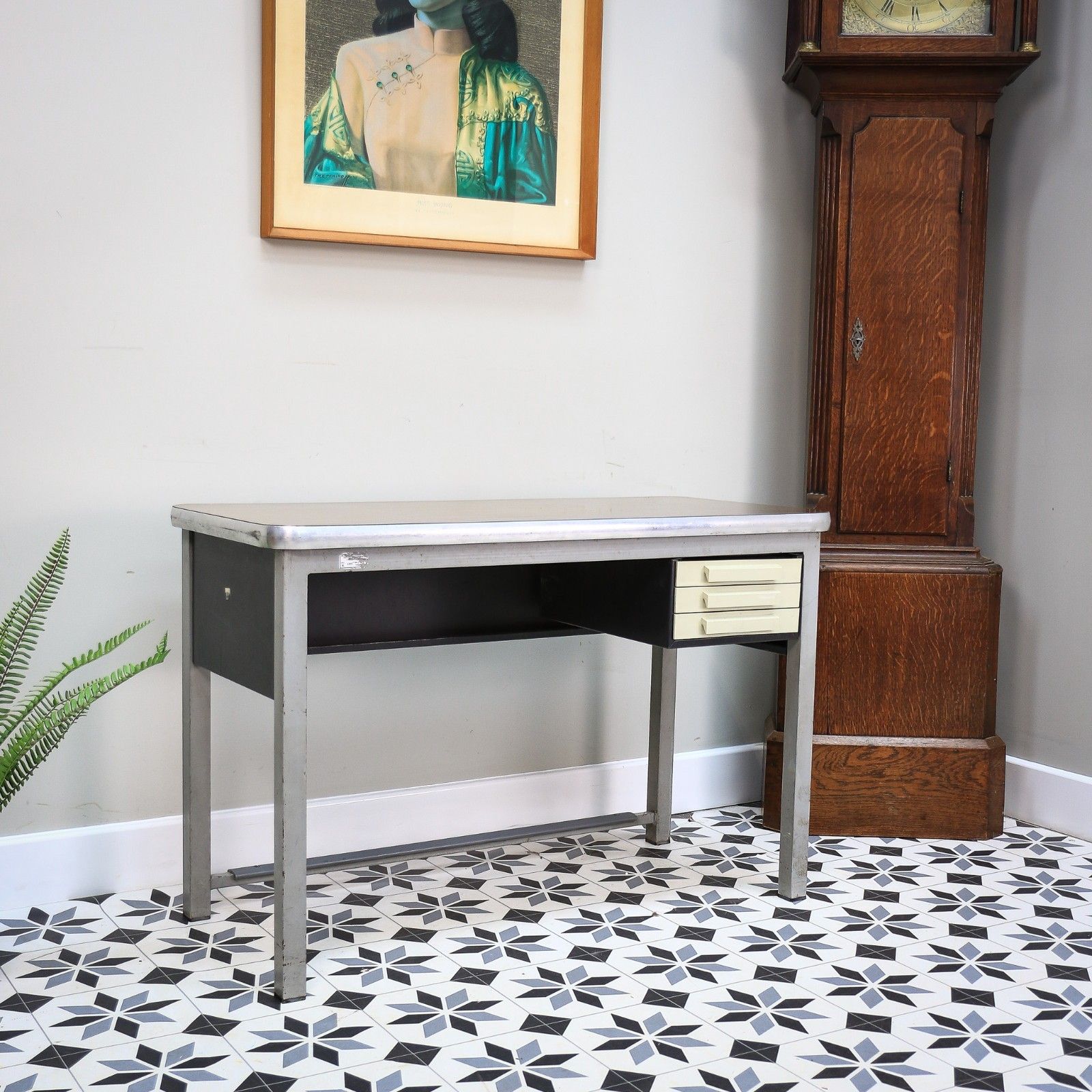 Conforti Of Italy Industrial Desk With Three Drawers And Formica Top photo furniture
