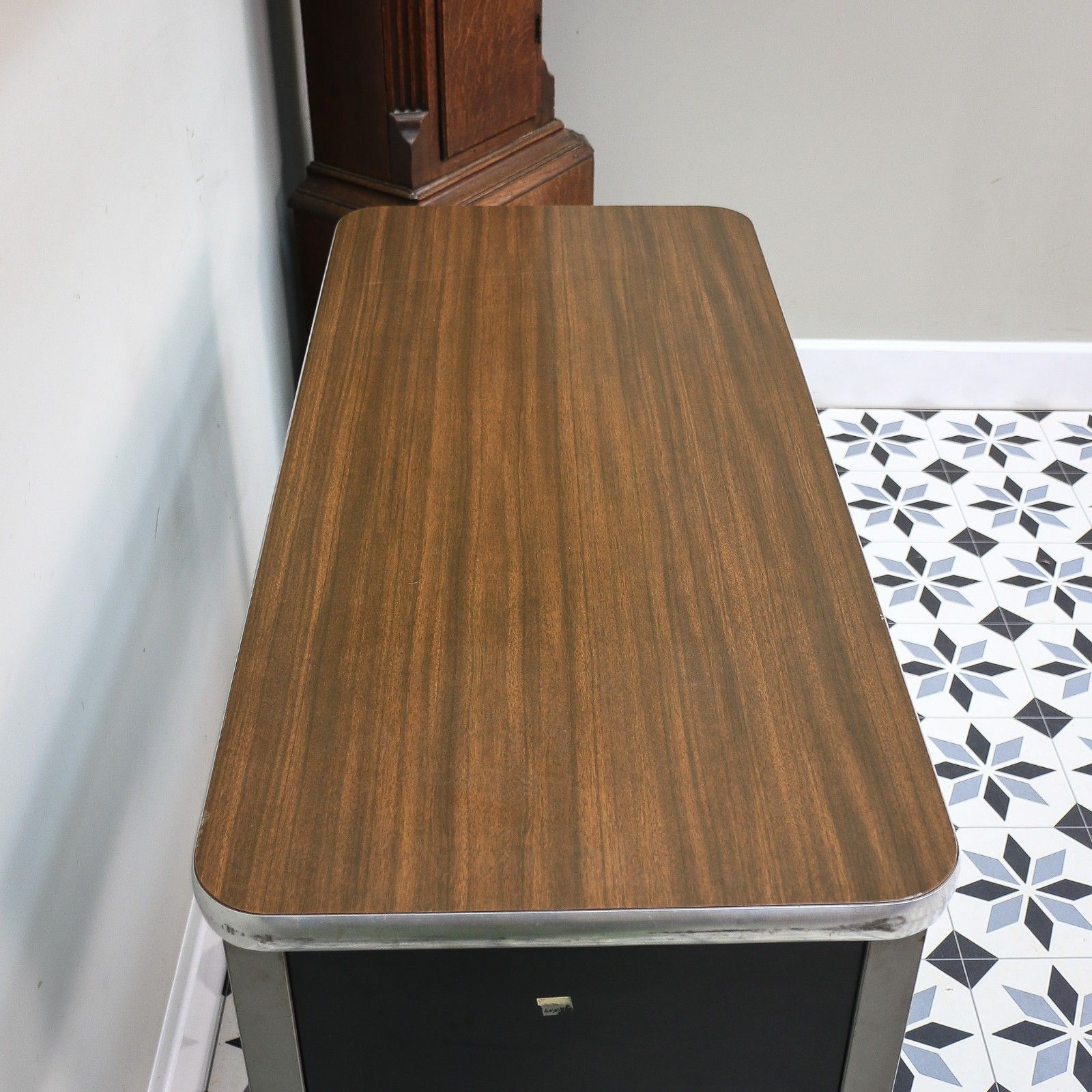 Furniture Conforti Of Italy Industrial Desk With Three Drawers And Formica Top photo
