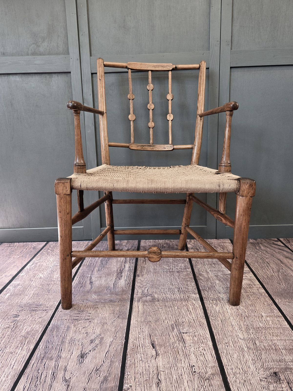 19th Century Vernacular Arts And Crafts Style Elm Armchair