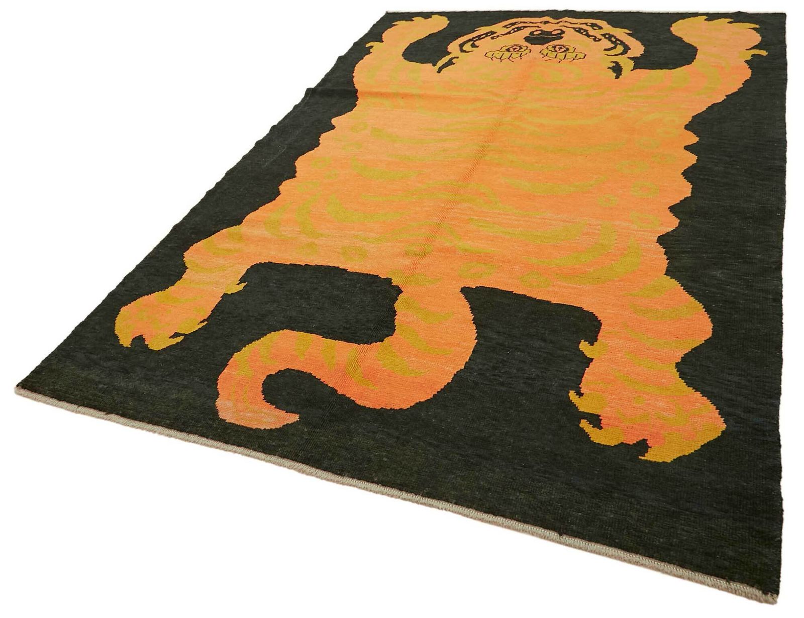 Tapis Oushak tigre noué à la main, 7x11 photo for sale