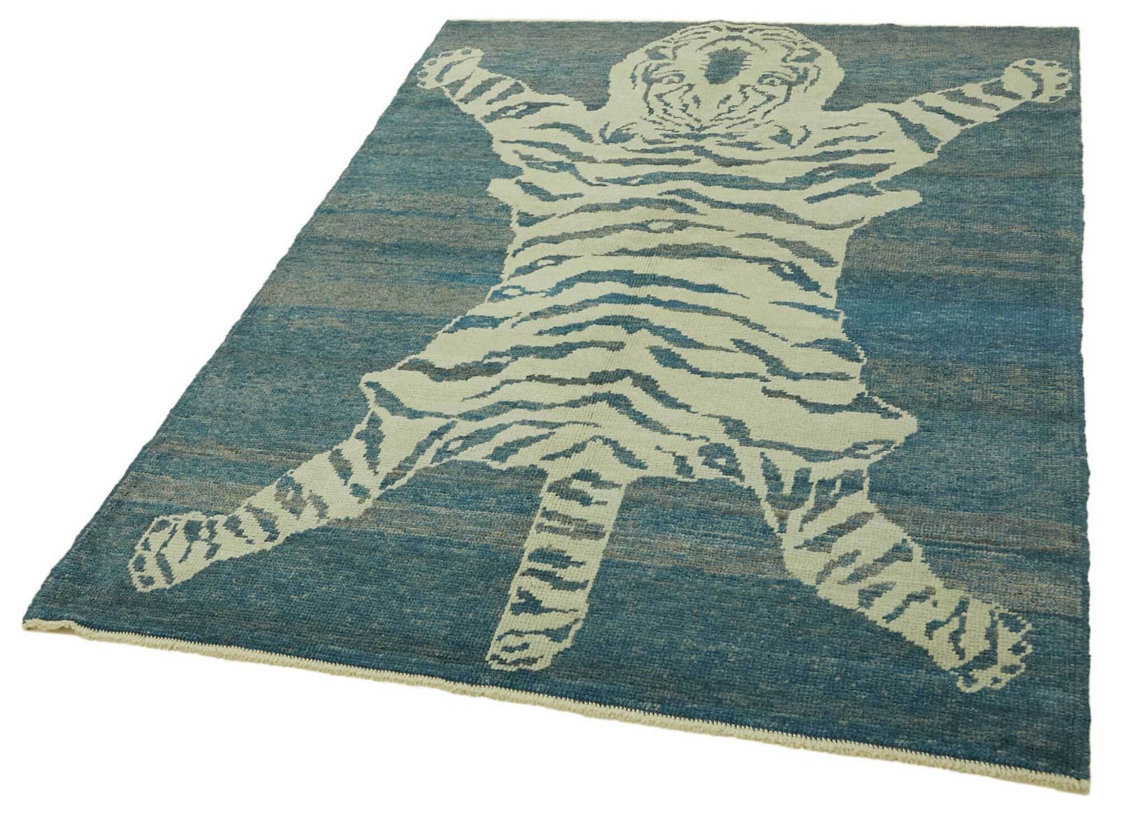 Tapis Oushak tigre noué à la main 5x6   46691 photo for sale
