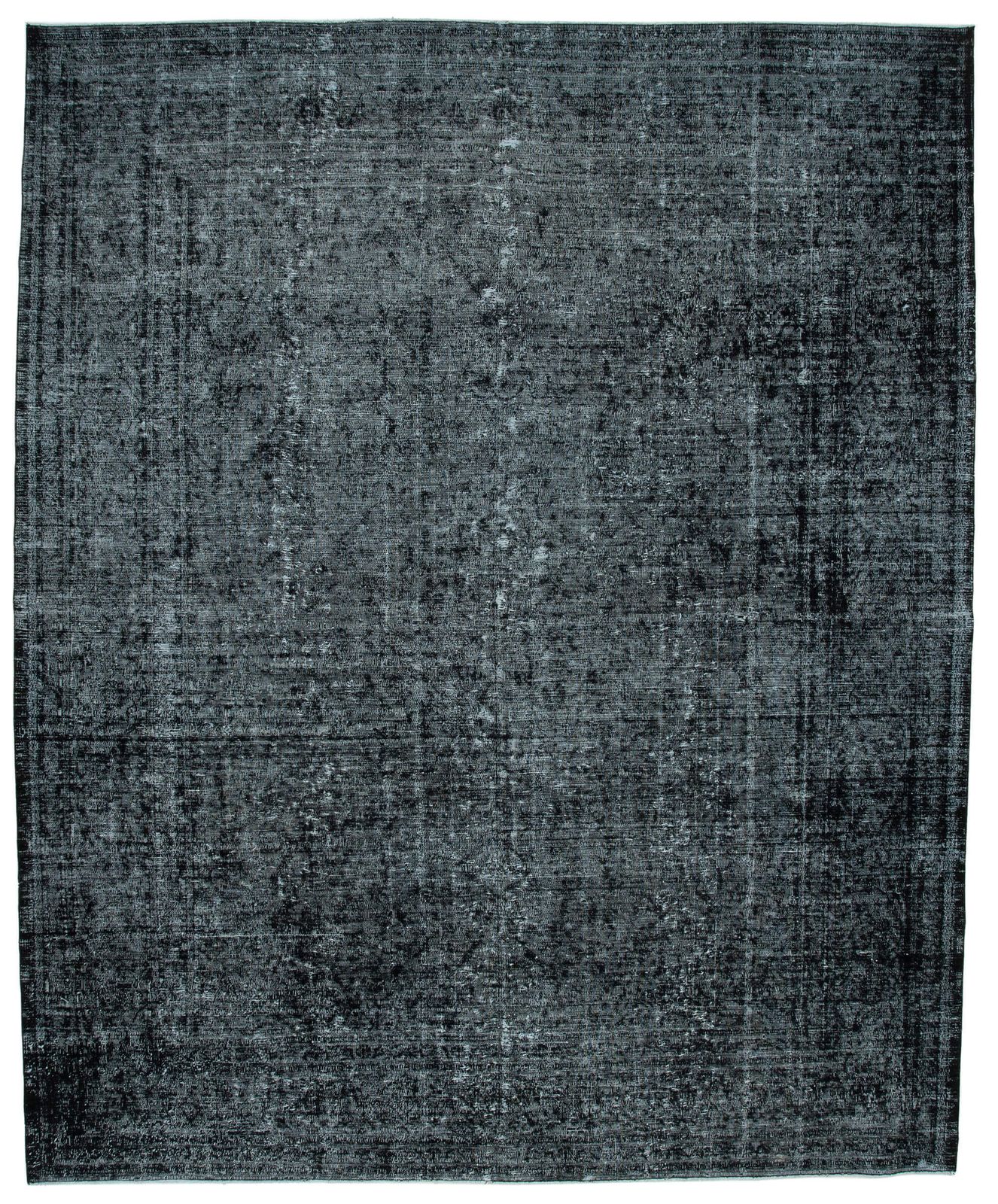 Grand tapis overdyed noir, 10x12