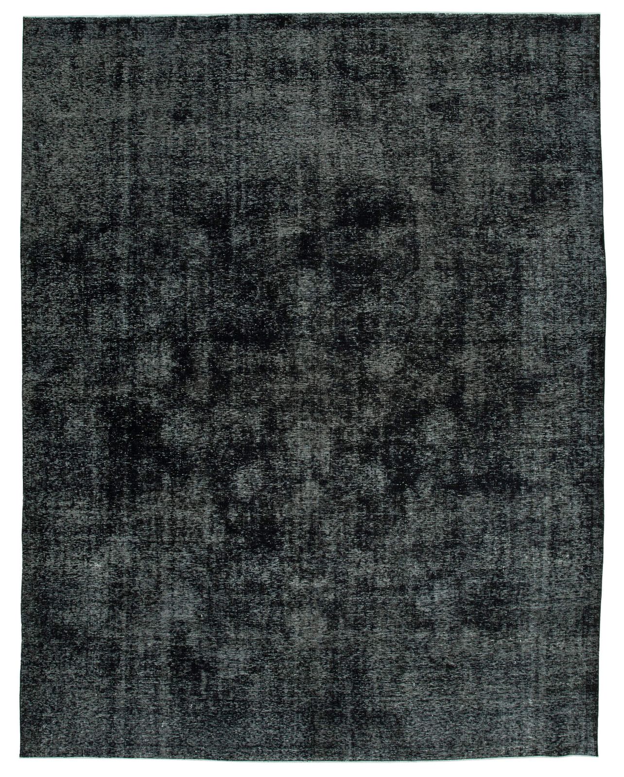 10x13 Zwart Overdyed Groot Vloerkleed