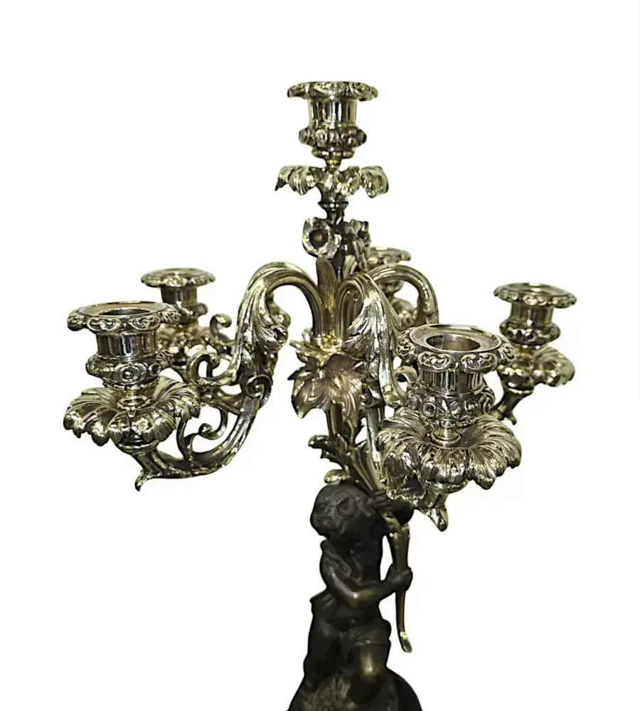 A Very Rare And Fine 19th Century French Marble And Bronze Garniture Clock Set photo buy