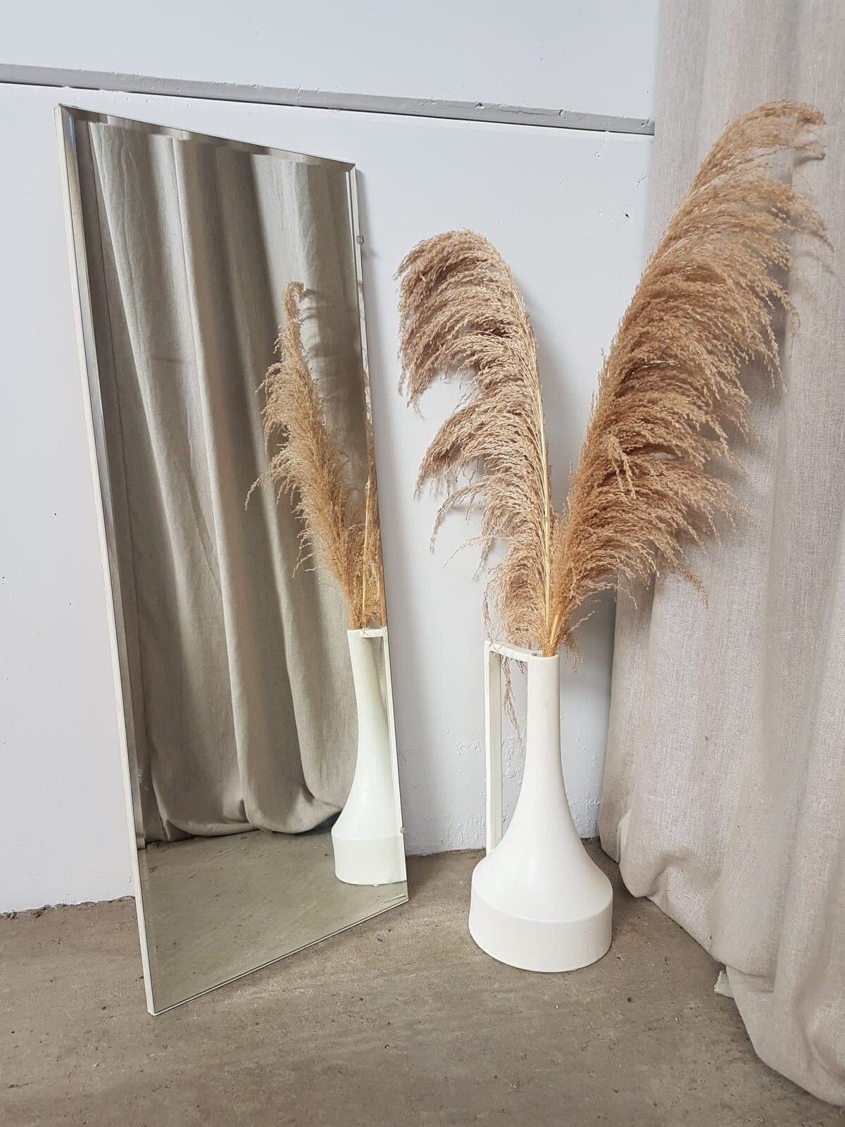 Vtg Late Mid Century Floor Standing Wall Hallway Mirror Scandi Danish Retro R282 photo for sale