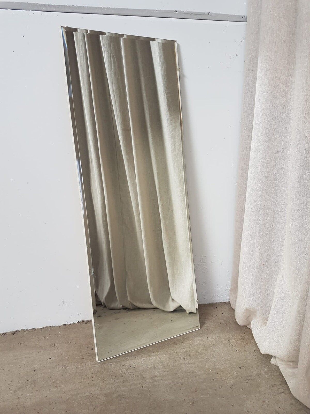 Vtg Late Mid Century Floor Standing Wall Hallway Mirror Scandi Danish Retro R282 photo 145.0