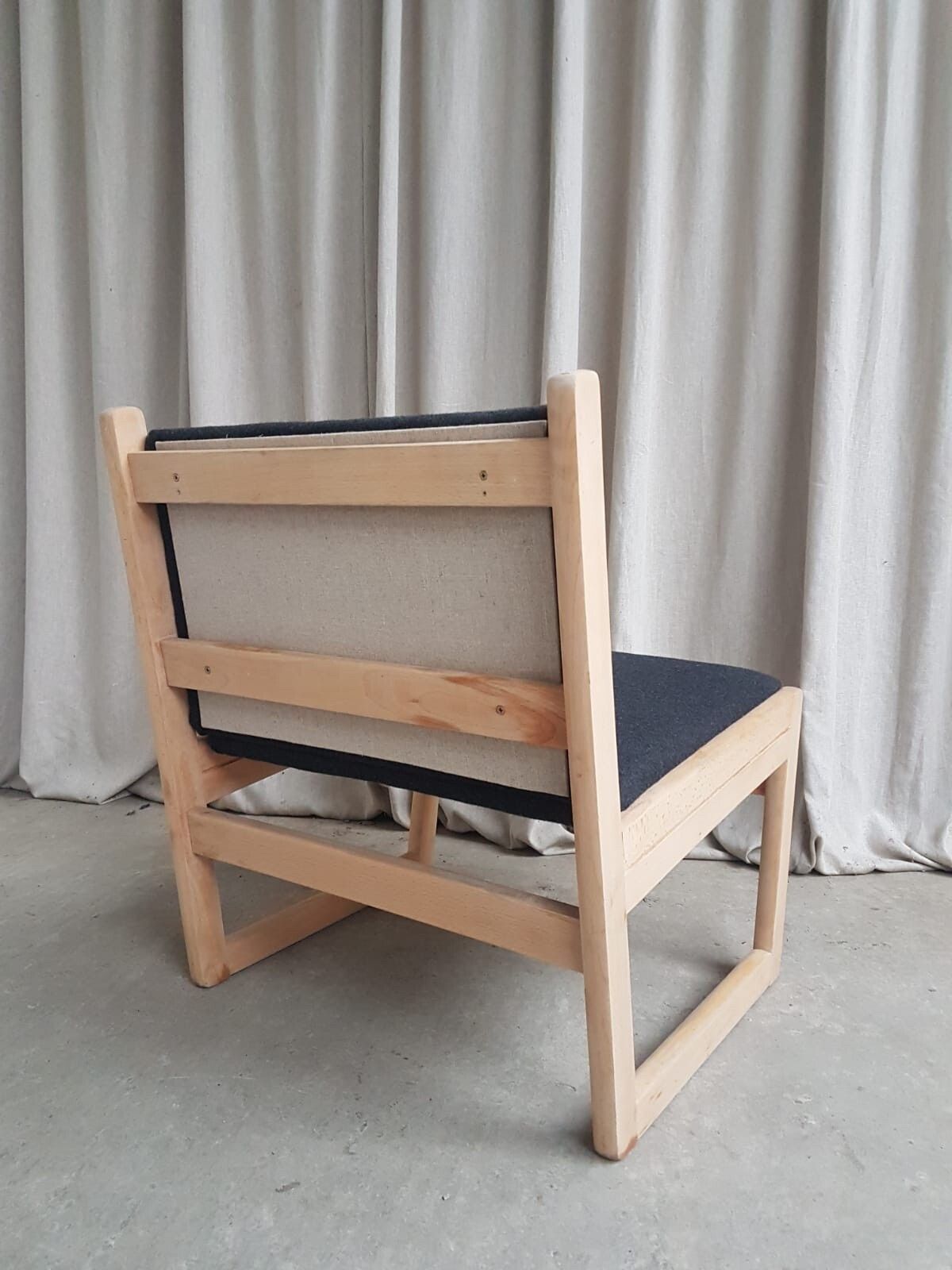 Vtg Mid Century Danish Wool Scandi Chair By Kvetny & Sønners Stolefabrik #398 photo vintage