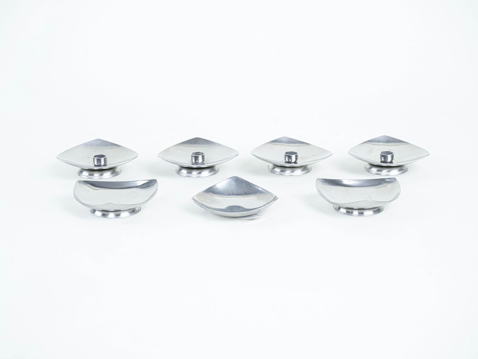 Set Of Steel Candlesticks, Danish Design, 1970s, Made In Denmark photo for sale