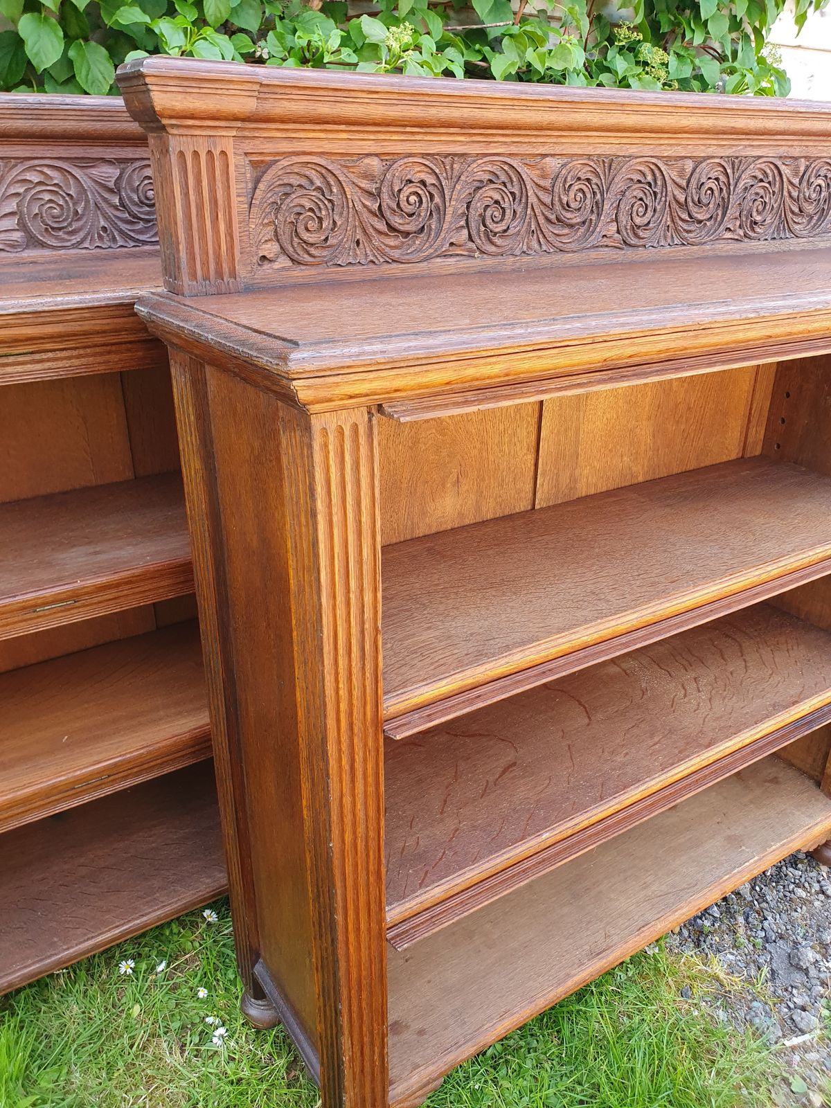 Pair Of 19th Century Oak Bookcases 6' Wide photo furniture