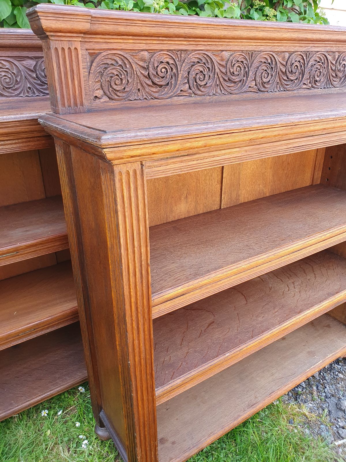 Pair Of 19th Century Oak Bookcases 6' Wide photo Furniture