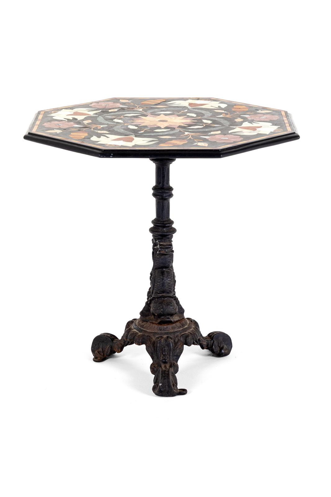 Italian Pietra Dura Black Marble Topped Table photo Furniture