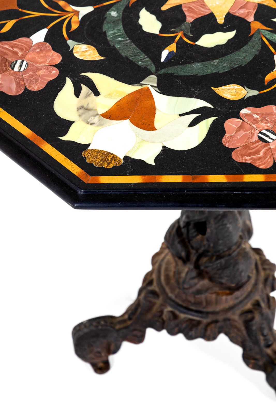 Italian Pietra Dura Black Marble Topped Table photo 1118.0