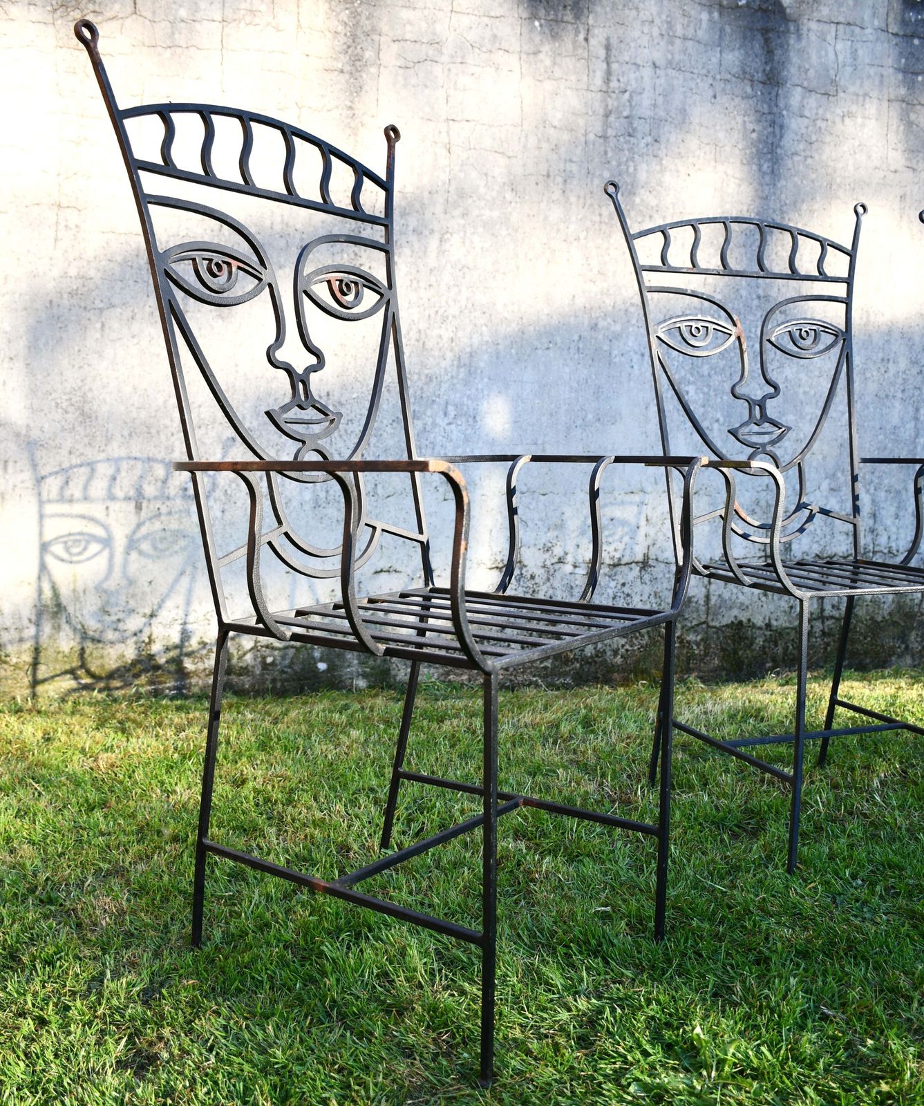 8 X John Risley Style   Garden Chairs photo 2029.0