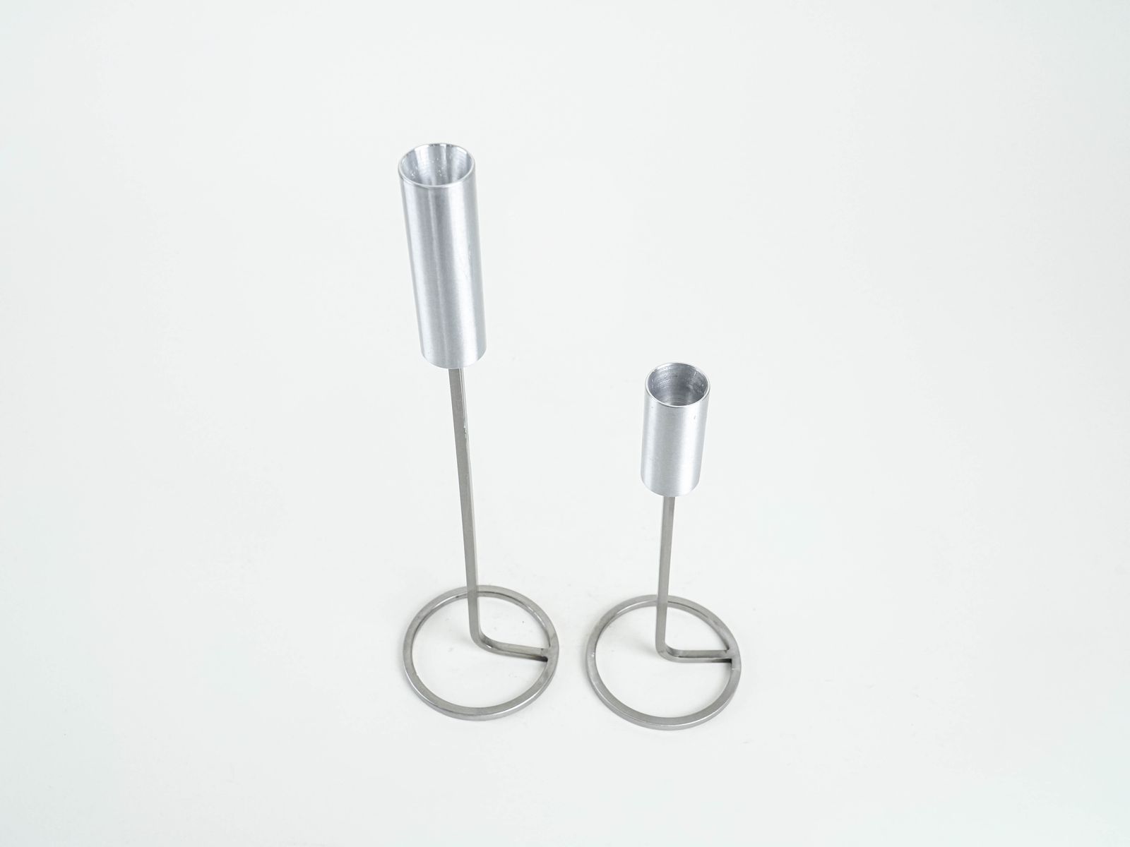 Set Of Metal Candlesticks, Danish Design, 1970s, Made In Denmark photo Home Decor