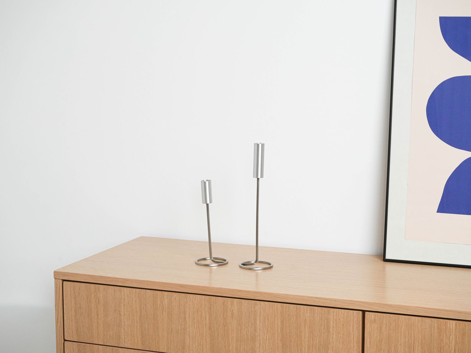 Set Of Metal Candlesticks, Danish Design, 1970s, Made In Denmark photo 259.0