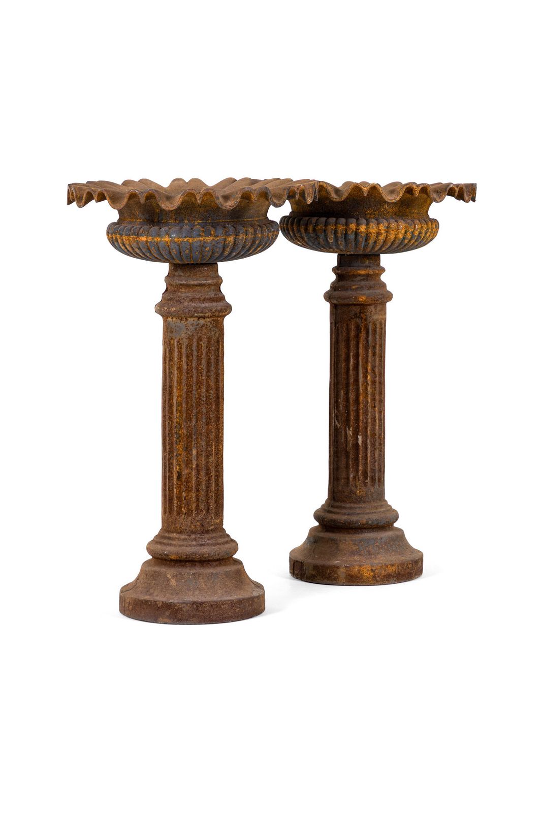 Pair Of Tall Cast Iron Garden Planters photo furniture