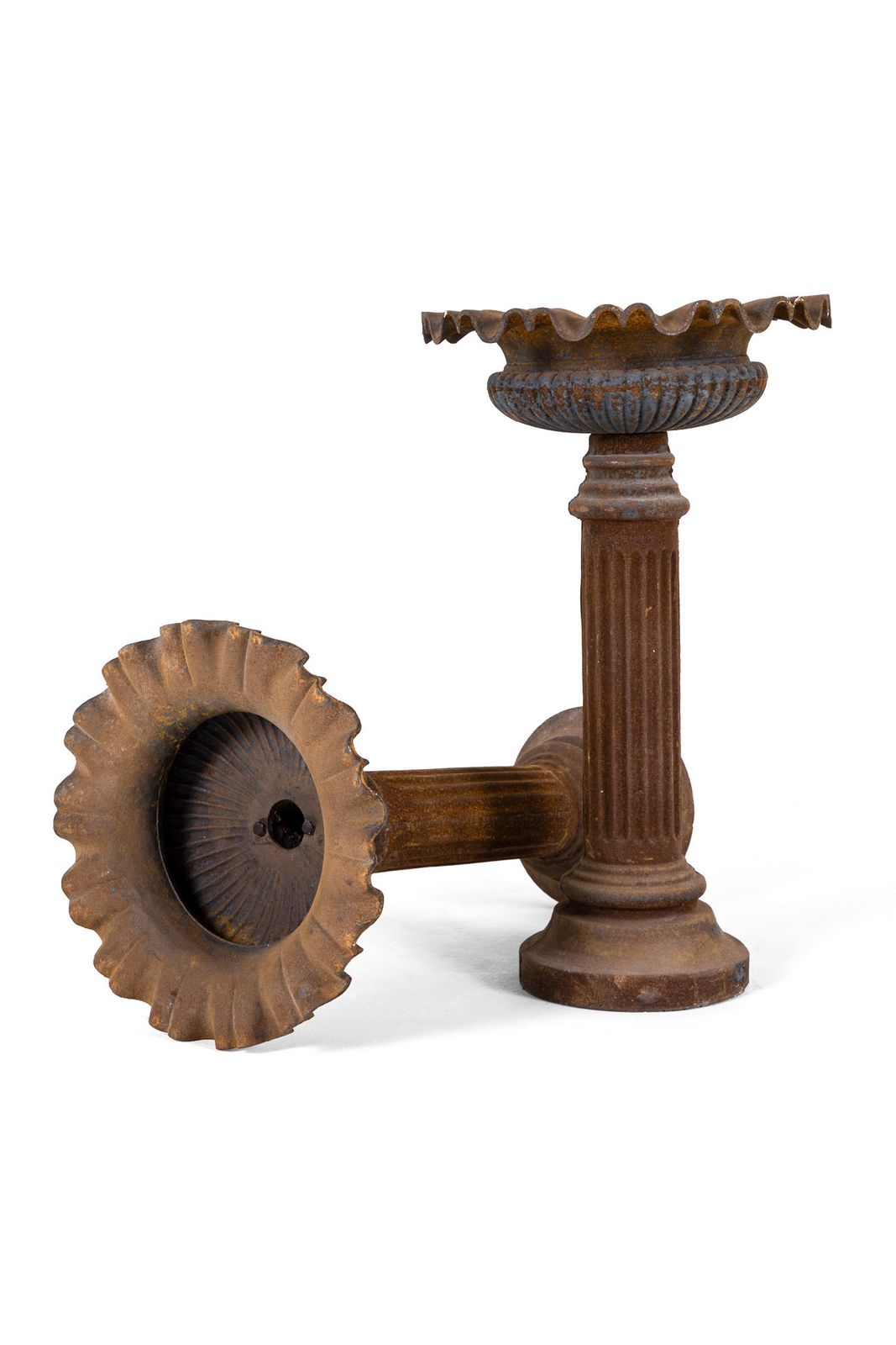 Pair Of Tall Cast Iron Garden Planters photo vinterior